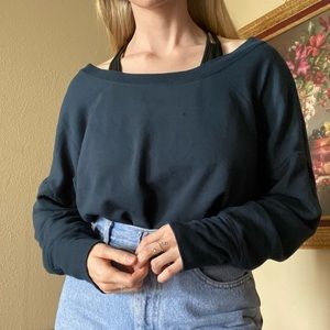 👚 navy teal long sleeve sweater